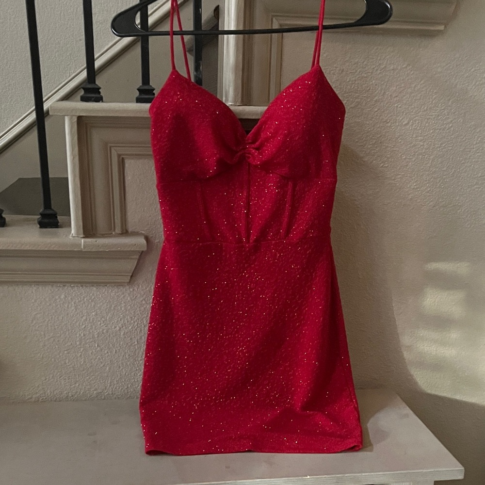 Windsor Red Sparkle Mini Dress